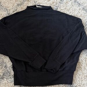 Madewell Black Ribbed Crewneck Sweater
